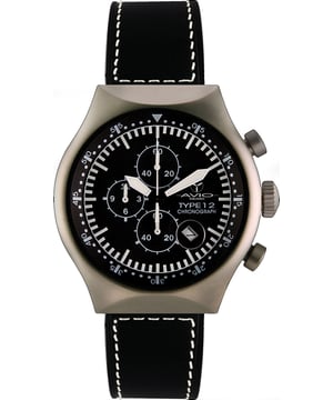 Avio milano: reloj negro para hombre de 45 mm
