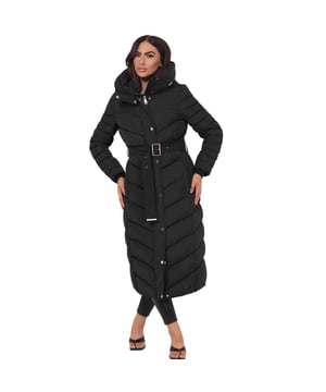 This Women's Long Padded Coat is in a very warm material that will help you conceal yourself in a beautiful and trendy way. With the water- and windproof fabric, this coat will guard you against the elements. The long and quilted structure guarantees full body warmth while its insulation is light enough to allow comfort without bulk.

In addition, sophistication also holds the figure with a belt that can be adjusted around the waist. The hood also adds coverage against wind and rain rendering it useful in unpredictable weather. This puffer coat stylish and functional allows you to face the cold weather and run your errands or allows you to go out for a day in the winter season and remain warm throughout the day.