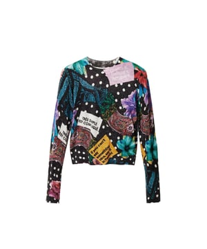 Marca: Desigual   Género: Mujeres   Tipo: Tejido   Color: Negro   Patrón: Estampado   Escote: Cuello Redondo   Mangas: Manga Larga   Cierre: Atrapado   Temporada: Otoño/invierno