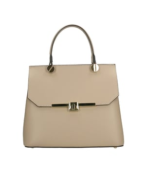 Bolso de mano para mujer en piel genuina arrugada con doble compartimento. Equipado con una correa de hombro extraíble. Producto artesanal italiano. Fabricado en Italiaù