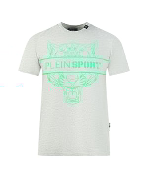 Plein Sport Tigerhead Bold Logo Grey T-Shirt. Das Plein Sport Tigerhead Bold Logo Grey T-Shirt ist perfekt für Sport und Freizeit. Dieses klassische graue T-Shirt ist aus weichem, leichtem Material gefertigt und bietet Ihnen Komfort und Stil. Ob Sie ins Fitnessstudio gehen oder mit Freunden ausgehen, es ist eine vielseitige und zuverlässige Option! Stretch Fit 95% Baumwolle, 5% Elasthan, Plein Sport Grey Tee. Plein Sport Markenlogo, Rundhalsausschnitt, kurze Ärmel. Plein Markenlogo, Hergestellt in Italien. Style Code: TIPS112IT 94