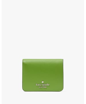Don't Let The Size Deceive You: Our Small Wallets Have Room For All Your Credit Cards And Cash. Plus, You Can Fit It In Your Tiny Bag., Madison Saffiano Leather Small Bifold Wallet, Metal Pinmount Logo, Slip Pocket, Zip Coin Compartment, Five Credit Card Slots, Back Slip Pocket,  Width: 11.00 Cm,  Height: 10.00 Cm
