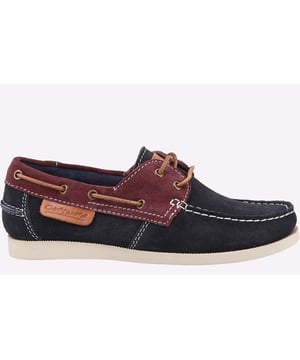 A traditional boat shoe with classic suede leather and comfort-fit two lacing system. Memory foam footbed
