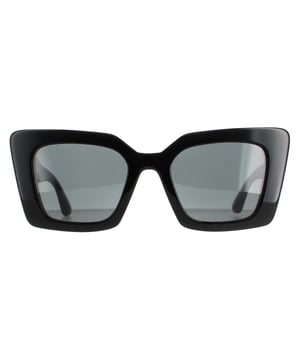 Burberry zonnebril BE4344 Daisy 300187 Black Dark Gray zijn een prachtig vierkant ontwerp gemaakt van dikke acetaat. Burberry's embleemfuncties op de tempels voor authenticiteit.