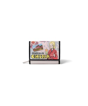 Damenbrieftasche mit Reißverschluss. Innentaschen für Kartenhalter und Geldscheinhalter. eine Rückseite mit Reißverschluss-Außentaschen. fehlender Schultergurt. fehlender Griff. ein Innenfach. Außenmaterial: 80 % Polyurethan, 20 % Polyester innen. Maße: 14x10x3,5 cm. Modeprodukt