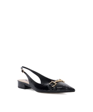 Say hello to our Hinge style, featuring a patent mock croc finish, pointed toes and low block heel. With their gold-tone buckle detail, these slingbacks will add a retro-inspired edge to your contemporary outfits all year round.