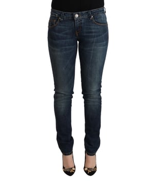 Merk: ACHT  
Stijl: Slim Fit Lage Taille Jeans  
Materiaal: 99% Katoen 1% Polyester  
Kleur: Blauw Gewassen  
Model: Lage Taille Skinny Denim  
Sluiting: Rits  
Logo details  
Materiaal: 99% Katoen 1% Polyester