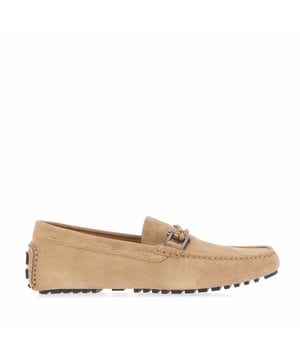 Mens BOSS Driver Moccasin Shoes in beige.- Leather upper.- Soft suede construction.- Easy slip-on entry.- Rounded toes.- Classic moccasin stitching.- Metal 'BOSS' branded hardware.- Durable rubber outsole.- Ref: 50497209268