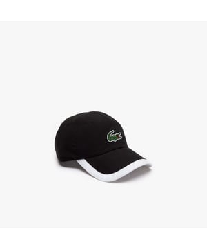 Unisex Lacoste SPORT Contrast Border Lightweight Cap Microfiber Adjustable strap Breathable eyelets Visor with contrast edging Green crocodile transfer