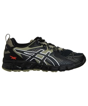 The Asics Gel-Quantum 180 Men's Black Trainers are a versatile and stylish choice for individuals seeking both comfort and performance in their athletic footwear. Here's a detailed description with key features:

 Versatile Design:  The Gel-Quantum 180 trainers by Asics are designed to be versatile, suitable for various activities, including running, cross-training, or casual wear.

 Quality Materials:  Asics is renowned for using high-quality materials in their footwear. These trainers are typically constructed from durable materials, ensuring both longevity and comfort.

 Classic Black Color:  The trainers come in a timeless black color with subtle accents, offering a sleek and sophisticated look that pairs well with a wide range of athletic and casual outfits.

 Gel Cushioning Technology:  These trainers often feature Asics' signature Gel cushioning technology in the heel and forefoot. This technology provides excellent shock absorption, reducing the impact on your joints and ensuring a smooth and comfortable ride.

 Responsive Midsole:  The midsole is designed to offer responsive cushioning, enhancing your overall athletic performance by providing support and comfort tailored to various activities.

 Lace Closure:  The trainers typically include a traditional lace-up closure system, allowing for a secure and customizable fit that conforms to your foot shape.

 Padded Collar and Tongue:  To ensure comfort and prevent chafing during workouts, the trainers come with a padded collar and tongue.

 Breathable Upper:  The upper of the shoes is usually made from a breathable mesh material, promoting airflow and reducing moisture buildup inside the shoe.

 Durable Outsole:  The outsole is designed to provide excellent traction and durability, ensuring grip and stability on various surfaces.