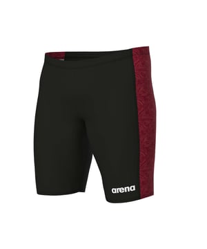 Mens Arena Abstract Tiles Jammer Swim Shorts in black red.- Internal drawstring.- Front lining.- arena MaxLife Eco fabric: Maximum chlorine resistance and extreme durability.- Durable and quick-drying.- UPF 50+ UV protection and quick drying properties.- 100% Polyester.- Ref.: 007601440