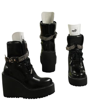 Puma x Fenty por Rihanna Womens Sneaker Boot Wedge Grunge Shoes 363039 01 B9D