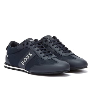 Sportschoenen met laag profiel van BOSS. Deze sportieve sportschoenen hebben een contrastlogo op het zijpaneel en zijn gemaakt van een mix van rubberen materiaal en mesh voor een hybride uitstraling. De binnenzool van geheugenschuim en de veterlus met merkopdruk maken het af.
