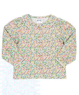 A very special little blouse that makes dressing for best an absolute joy! Made in a printed flannel fabric, with a pretty Peter Pan collar and designed in our all-over country print. This gorgeous style works wonderfully under our cool cats 2-in-1 reversible dress.