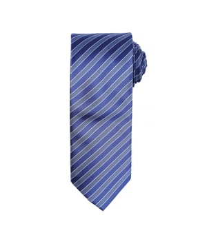 Full length business tie with double stripe pattern. Width: 3in/7.5cm, Length: 57in/144cm. Hand wash only. Fabric: 100% Polyester.