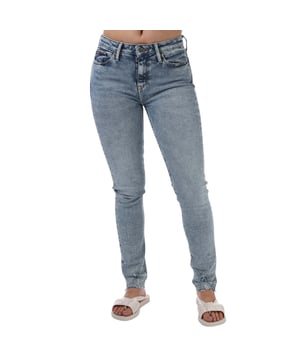 Womens Tommy Hilfiger Venice Slim Jeans in denim.- 5-pocket construction. - Zip fly and button fastening.- Branded button.- Tommy Hilfiger flag embroidery on back pocket.- Signature tape inside waistline.- Tommy Hilfiger logo patch on waistline.- Stretch cotton denim.- Pleated leg.- Slim fit.- 94% Cotton  5% Polyester  1% Elastane.- Ref: WW0WW264831BD