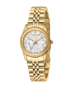 RC5L074M0055 Roberto Cavalli 4894626219795 Reloj de cuarzo para mujeres de acero inoxidable plateado, 5 ATM, 28 mm.