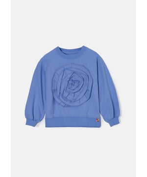 You are going to love our new super soft sweat. Made from super soft cotton. in stunning hyacinth   and featuring an oversize woven corsage which adds a touch of sass to our casual sweatshirt... About Me: 100% Cotton. Look After Me: Think Planet. Wash At 30C.
