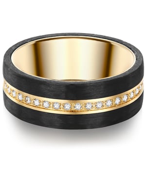 It is supposed to be something unique for your favorite person? Then we recommend this extravagant ring from the jewelry manufacturer Suror 1934. The ring made of polished stainless steel and carbon impresses with its extraordinary, striking design. This memorial ring focuses on the sparkling zirconia stones, which were refined by an elaborate brilliant cut. They glitter in a fairy tale in the smallest incidence of light. Underline your deep connection with this elegant piece of jewelry and set a sign that nobody overlooks everyday life. They both belong together forever! The ring is also a loving surprise for the lady of the heart for birthday or at Christmas!