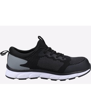Lightweight sporty safety trainer with athletic breathable moisture wicking mesh upper and flexible traction EVA/Rubber outsole
-Non-Leather PU & Mesh Upper-Moisture Wicking Breathable Mesh Lining
-200 Joules Steel Toecap
-Anti-penetration Non-Metal Midsole
-Padded Mesh Collar and Tongue
-Removable Memory Foam Footbed
-Cemented EVA/Rubber Outsole