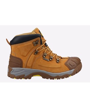 Der FS33 ist ein flexibler und robuster wasserdichter Sicherheitsstiefel mit Obermaterial aus Leder, einer durchtrittsicheren Stahlzwischensohle und einer Stahlkappe.  
- Wasserabweisendes Vollnarben-Nubukleder-Obermaterial - Innere wasserdichte Membran - Geformter Gummizehenschutz für zusätzliche Strapazierfähigkeit - Geformter Gummifersenstabilisator für verbesserten Halt und Schutz der Ferse - Gepolsterter PU-Kragen für zusätzlichen Komfort - Lederlasche zum Anziehen - Bequeme, gepolsterte und herausnehmbare PU-Einlegesohle - Phylon-Zwischensohle verbessert den Komfort und die Stoßdämpfung - Gummilaufsohle hitzebeständig bis 300 Grad - Ölbeständige Laufsohle
