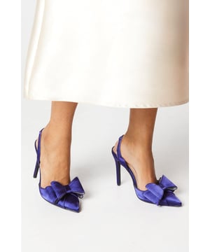 Tamara Satin Bow Sling Back Stiletto Court Shoes
