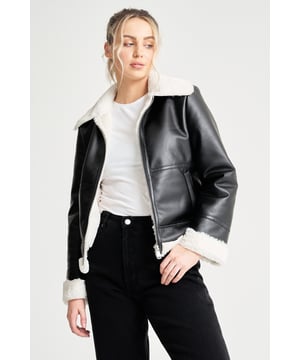 Barneys faux leather jacket top