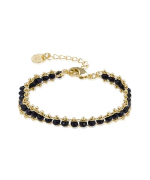 925 sterling zilveren en zwart kristallen lailai armband met een 18 karaat geel vergulde afwerking. Make a wish wordt gekenmerkt door ontwerpen met een jong karakter, vol betekenis en kleur, origineel en discreet tegelijk, bedoeld om kleine bedeltjes te worden.