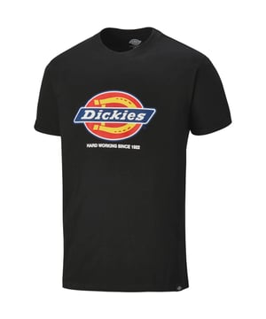 Slim Fit. Gerippter Kragen. Umschlagärmel. Dickies Vollfarbend-Logo.