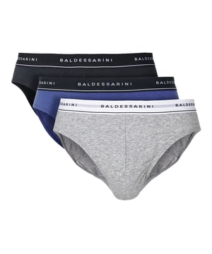 3er-Pack einfarbige Slips für Herren von der Marke BALDESSARINI. Bequemer Gummizugbund mit Logo. Leichtes Tragegefühl.