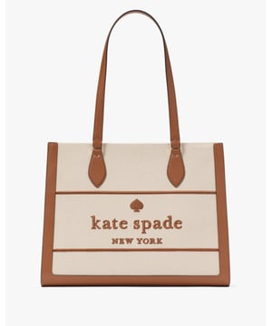 You Know This Tote Holds Your Everyday Stuff Like A Wallet, Keys, Phone, Sunglasses. It Also Holds: Two Red Lipsticks, $6 In Change, 11 Crumpled Receipts, An Avocado…, Ellie Canvas Large Tote, Embroidered With Spade, Fits 13" Laptop,  Length: 16.90 Cm,  Width: 38.30 Cm,  Height: 29.70 Cm