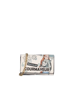 Cartera de mujer. El cierre es con cremallera. Los bolsillos internos son tarjeteros y porta billetes. Los bolsillos externos están ausentes. Falta la correa para el hombro. Falta el mango. Hay un compartimento interno. El material exterior es PVC. Internamente es 100% Poliéster. Medidas: 10x0x15 cm. Producto de moda
