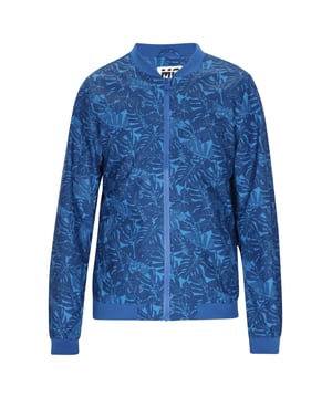 Laat je stijl de vrije loop met dit bomberjack met een levendig bladprintmotief. De geribde opstaande kraag en manchetten zorgen voor een aansluitende pasvorm, terwijl de allover print diepte aan je look toevoegt. Dit kledingstuk met lange mouwen, compleet met een ritssluiting over de volledige lengte en handzakken, is perfect voor moeiteloos koelen. Geen enkel detail wordt over het hoofd gezien in dit stijlvolle bomberjack!  Jas
