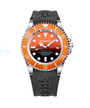 Bobroff BF0004bnBFSTN - Reloj para hombre automático acero inoxidable• material: acero inoxidable• cristal: saphir• pulsera: goma• correa: plata naranja• resistencia al agua: 1000 m (100 ATM)• tamaño de la caja: 44 mm