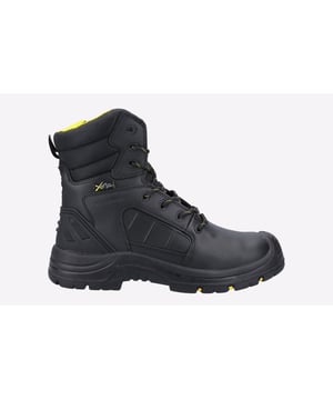 Amblers deliver a robust metal-free waterproof hi-leg metatarsal safety boot with quick access YKK metal free side zip. TPU Heel Support is provided for Extra Durability and an Injected PU Midsole delivers comfort.
- Safety Standard EN ISO 20345:2011 - S3
- Hi-Leg Waterproof Metal Free Metatarsal Safety Boot
- Excellent Ladder Grip Outsole and Poron XRD Internal Metatarsal Guard
- YKK Metal Free side zip for quick access and release
- 200 Joules Fibre Glass Composite Toe Cap
- Anti-Penetration flexible composite Midsole - Min 1100N
- Energy Absorbent Heel
- Removable PU Footbed, Antistatic and Oil resistant Outsole
- TPU Heel Support for Extra Durability and Injected PU Midsole and Scuff cap
- Internal waterproof membrane
- Rubber Outsole Heat Resistant to 300 Degrees