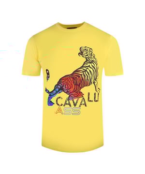 Bleiben Sie stilvoll und selbstbewusst mit diesem gelben Logo-T-Shirt der Marke Cavalli Class. Mit einem Dmulti Color Tiger versehen, wird dieses bequeme Oberteil Ihr einzigartiges Stilgefhl unter Beweis stellen und einen unvergesslichen Eindruck hinterlassen! Rundhalsausschnitt, kurze rmel, 100 % Baumwolle, normale Passform, entspricht der tatschlichen Gre. Stilcode: SXT60D JD060 01000