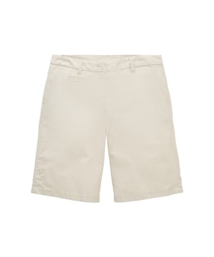 Deze zomerse shorts combineren klassiek chic met ontspannen nonchalance. De rechte pasvorm en elastische tailleband met trekkoord zorgen voor een perfecte pasvorm en moeiteloos comfort. De steekzakken en achterzakken met paspels benadrukken de stijlvolle look en bieden tegelijkertijd praktische functionaliteit. Ideaal voor warme dagen - voor een wandeling door de stad, het strand of gezellige uurtjes buiten.