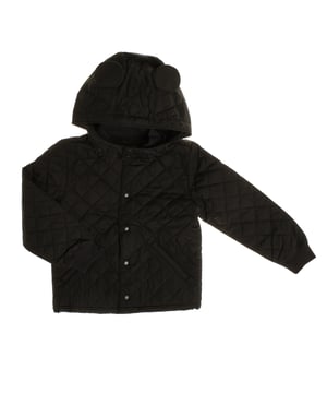 Unisex jacket for children in collaboration with Disney, with charming decorative quilting that adds style and warmth.

 It features a snap front closure for ease of use and a high, stretch-knit collar that offers additional protection in cold weather.

 The detachable hood with fun ears adds a playful and practical touch, allowing for styling options.

 Ribbed sleeves ensure a comfortable fit, and the straight cut provides freedom of movement.

 Plus, it features functional slanted pockets, making it an ideal garment for both everyday use and for keeping little ones warm and comfortable.
 Composition: Shell: 100% Polyester; Lining: Acrylic; Filling: 100% Polyester
 Care:
- Machine wash cold on delicate cycle.
 - Use mild detergents.
 - Use dryer at low temperature.
 - Iron at low temperatures.
 - Do not dry clean.