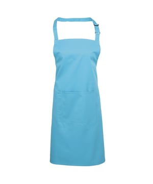 Klassiek eersteklas slabberschort met zak. Zelfgemaakte stoffen nek, zelfgemaakte stoffen banden van 90 cm lang. Schuifgesp. 60ºC Wassen. Maat één. Stof 65% Polyester, 35% Katoenen Twill Gewicht 195gsm Afmetingen Breedte 72cm, Lengte 86cm.