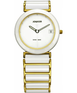 Jowissa: reloj blanco clásico de cerámica para mujer