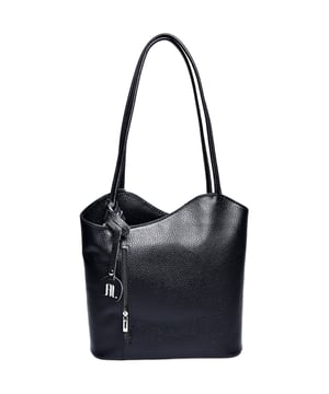 Bolso de mano / Mochila
100% piel de vaca
Cierre con cremallera
Bolsillo delantero con cremallera
Bolsillo interior con cremallera
Dimensiones: (L): 29x28x9 cm
Mango: 54 cm
Bandolera: 90x2 cm