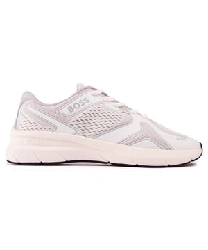Da un paso adelante y muestra tu estilo deportivo. Aspecto elegante con las zapatillas de deporte para mujer Owen Runn de BOSS. Con una llamativa parte superior de materiales mixtos con ojales invisibles. Paneles contemporáneos con la marca BOSS y un diseño moderno. Este calzado deportivo de estilo running está rematado con una plantilla acolchada y una suela exterior de goma gruesa y duradera.