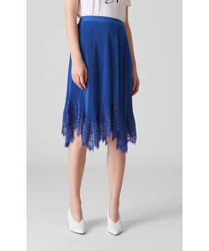 Dahlia pleated blue lace knee-length skirt