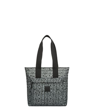 This twin strap tote is smart, spacious and practical. It is designed to be lightweight and easy to carry. Inside is big enough to fit all your items you need and it even has a laptop slip! This will be a perfect bag whether heading to university, the gym after work and general day-to-day travel. Features: , Artsac rubberised patch logo, Zip top opening, Twin shoulder straps, Exterior front zipped pocket, Internal zip and slip pockets, Laptop slip pocket, Splash proof crushed nylon geometric print Style Ref: 50272 BLACK