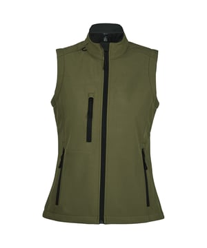 Stretch soft shell stof heeft een polyester/elastaan buitenkant, een membraan en een polyester fleece achterkant.. Gaas gevoerde frontpanelen. Ademend, winddicht en waterbestendig. Gevormde pasvorm. Getapete hals. Halsband hoge volle rits met binnenste stormflap en kinbeschermer. Twee zakken met rits aan de voorkant en een rechter borstzak met rits. Verstelbaar trekkoord aan de zoom. Valstaart. Toegang voor decoratie. Materiaal: 94% polyester/6% elasthaan. Damesmaat: S(8/10), M(12), L(14), XL(16), XXL(18).