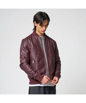Men’s Barneys Originals real leather bomber jacket in burgundy. A bold pop of color for any occasion. Features a centre front zip, two zip pockets, and knit rib detailing on the cuffs and hem for a classic finish.