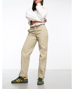 Trousers & Leggings by Dickies Make your jeans jealous Wrinkle and stain-resistant Designed to sit at the waist Belt loops Hook-and-bar zip fly Functional pockets Branded patch Loose fit Straight leg Sizing on this style runs small Size up for a more regular fitSold By: Asos