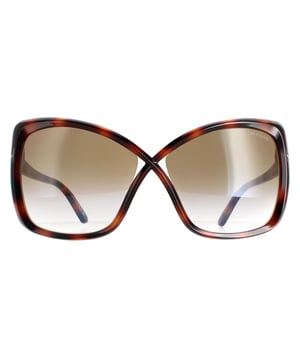 Las gafas de sol Tom Ford Butterfly Womens Blonde Havana Brown Gradient FT0943 Jasmin son de estilo mariposa grande, están fabricadas en acetato ligero y cuentan con un detalle de puente cruzado y logotipos Tom Ford en las patillas.