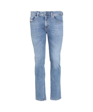 Pantalones Denim Azul Diesel, Bragueta de Botones, 96%Algodón 3%Elastomultiester 1%Elastano-Spandex. Corte ceñido, marca Diesel