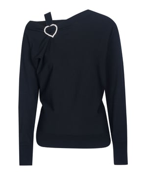49% acryl, 49% viscose, 2% spandex; Love Moschino-trui; Model: WSF0290X1403 C74; Hoogwaardige afwerking; Ronde hals, lange mouwen; Ik hou van Moschino-logodetails